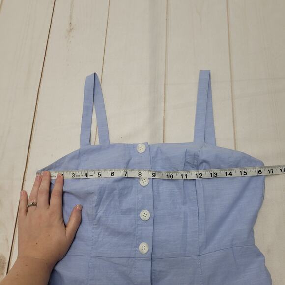 1901 blue button front tank midi dress vintage pinup - Picture 5 of 10